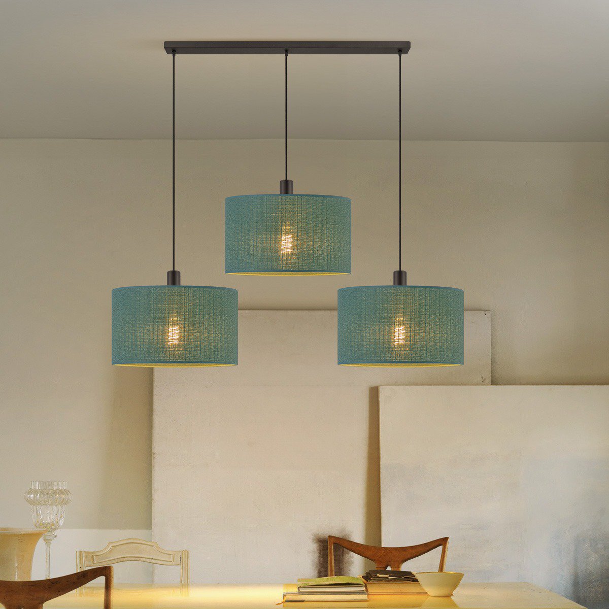 Zuhause süße Haushaltslampe Leinwand - XXL Strahl 3L - Türkis - 50 cm