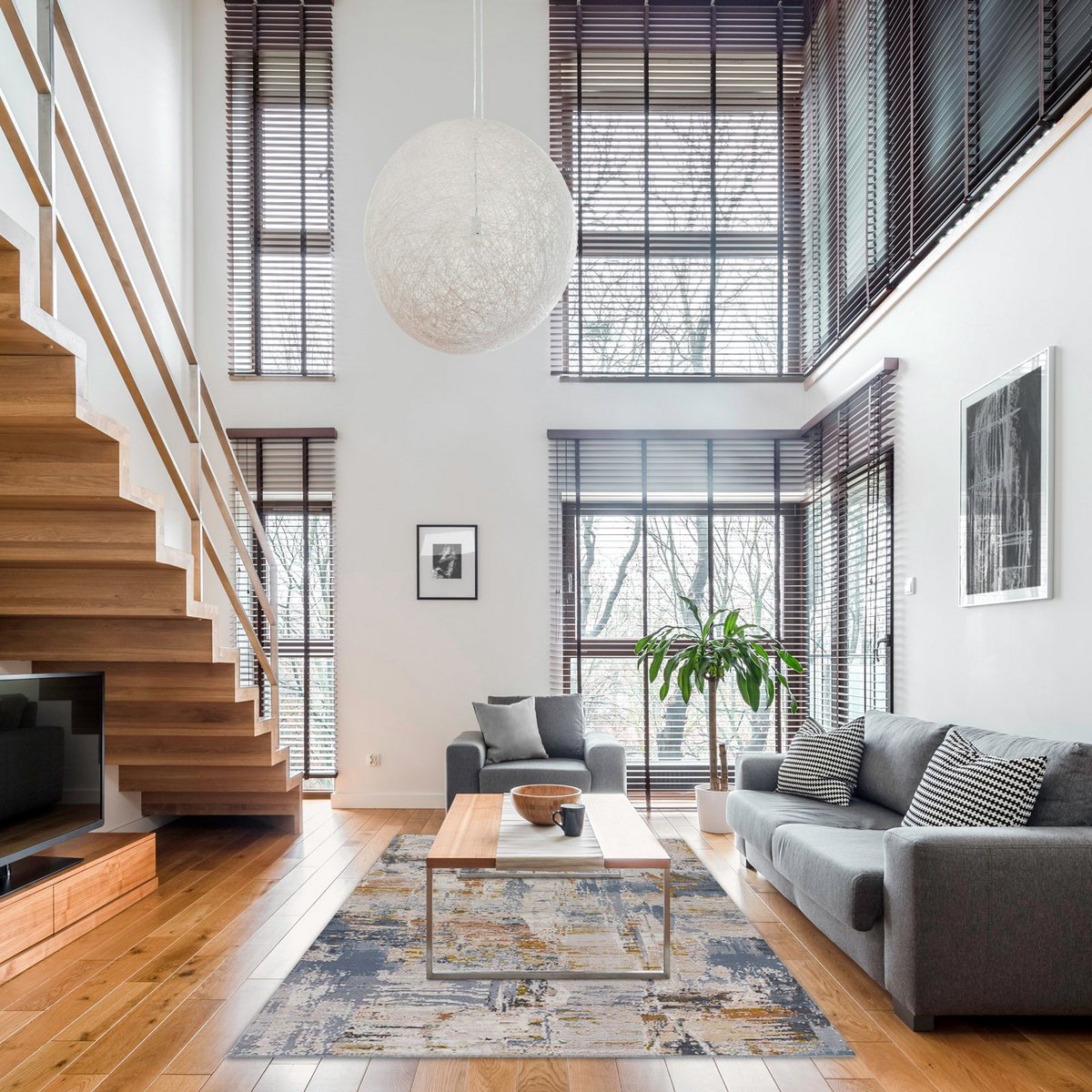 Fein gewebter Teppich im modernen IMPRESSIONIST-Stil