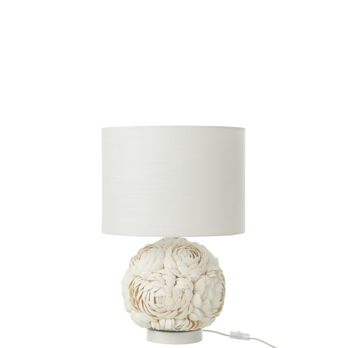 Tischlampe Florenza Muscheloptik Weiß Modern