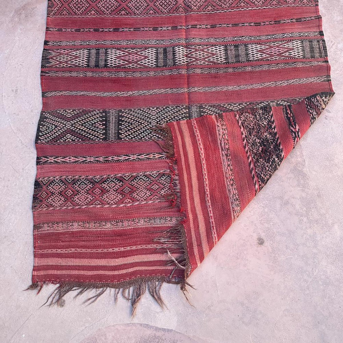 Marokkaner Berber Kilim reiner Wolle 150 x 282 cm Teppich