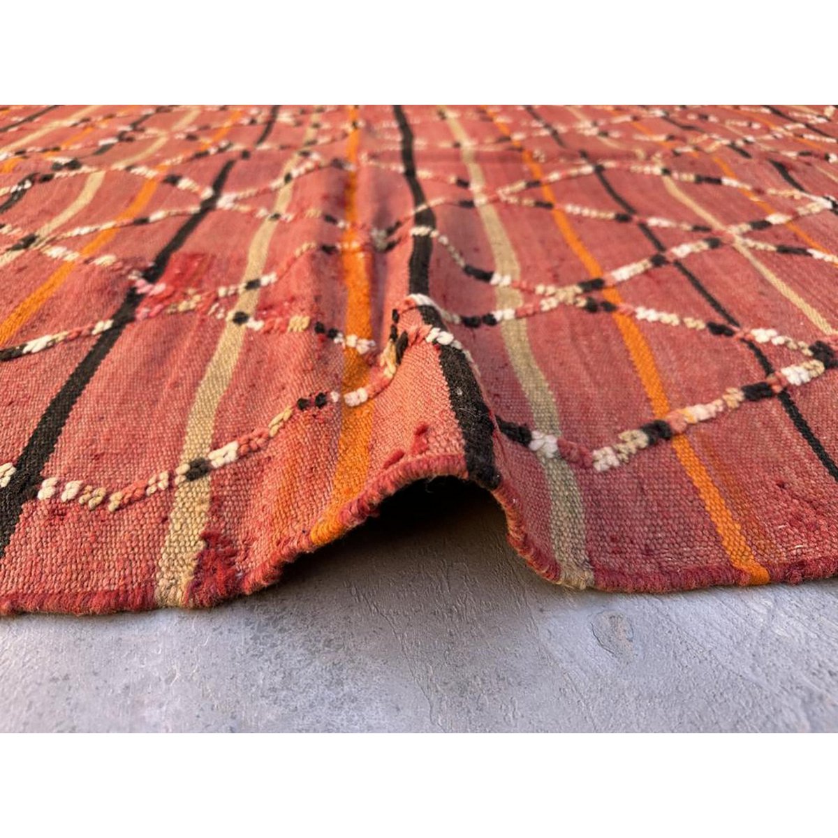 Marokkaner Berber Kilim Teppich reines Woll 126 x 208 cm - Sonderangebot Teppich