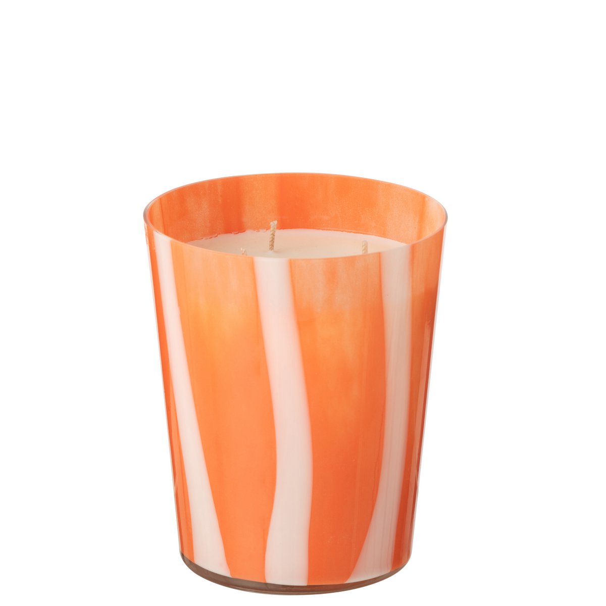 J-Line Duftkerze Noa Stripes – Orange – mittel – 68U