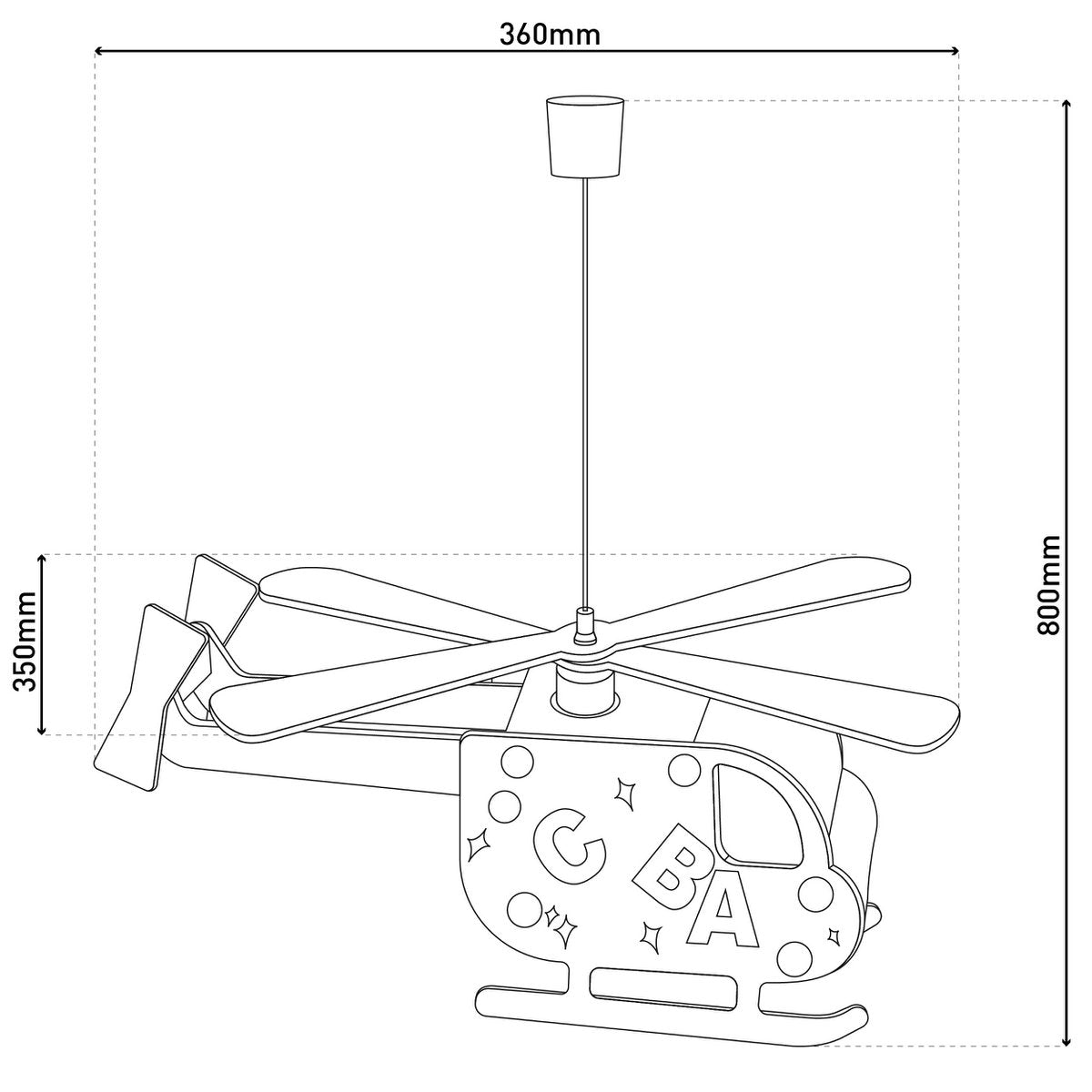 Kinderpendelleuchte "HUBERT" Hubschrauber