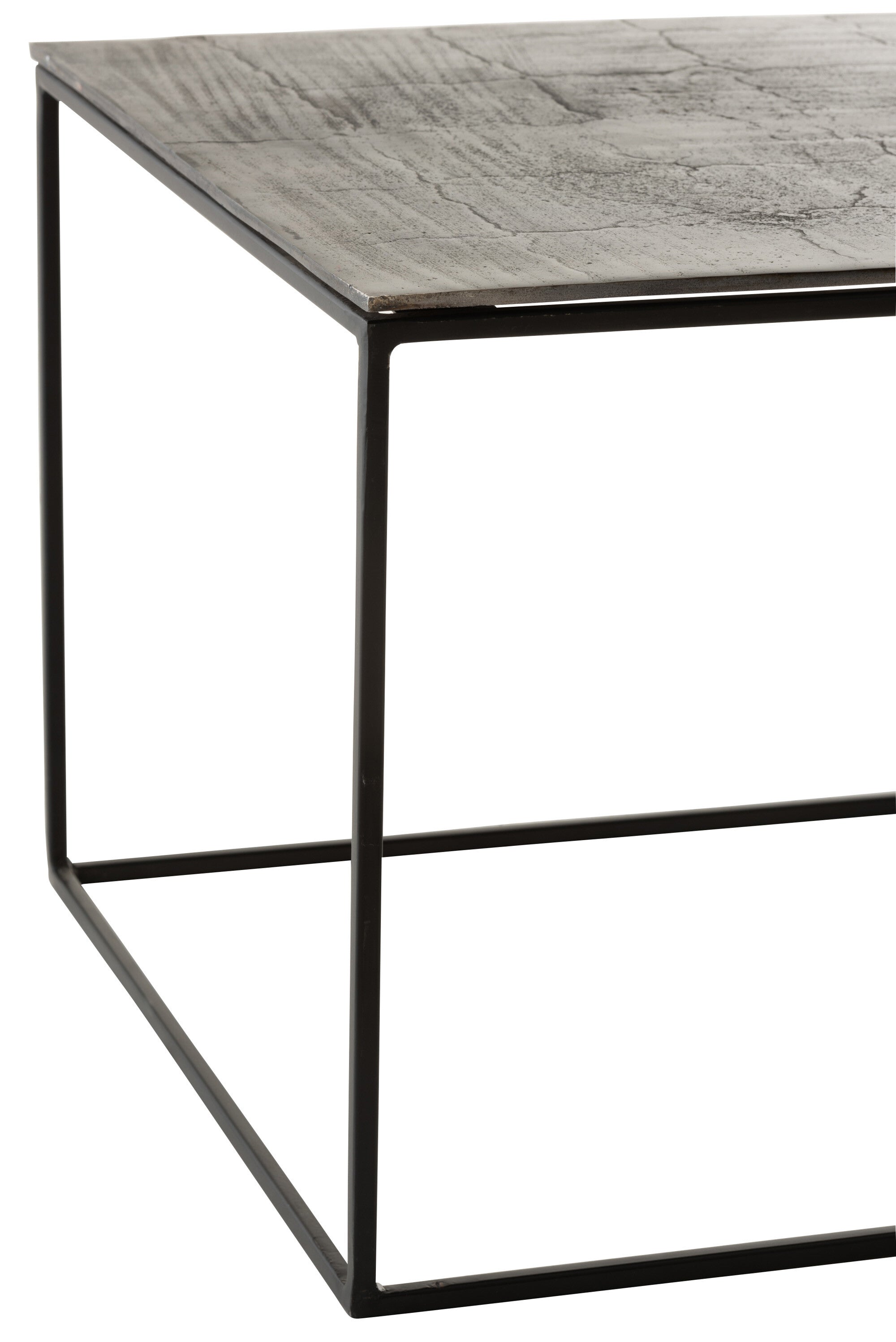 Rechteckiger Couchtisch in Antik Schwarz - Oxidisiertes Aluminium Eisen
