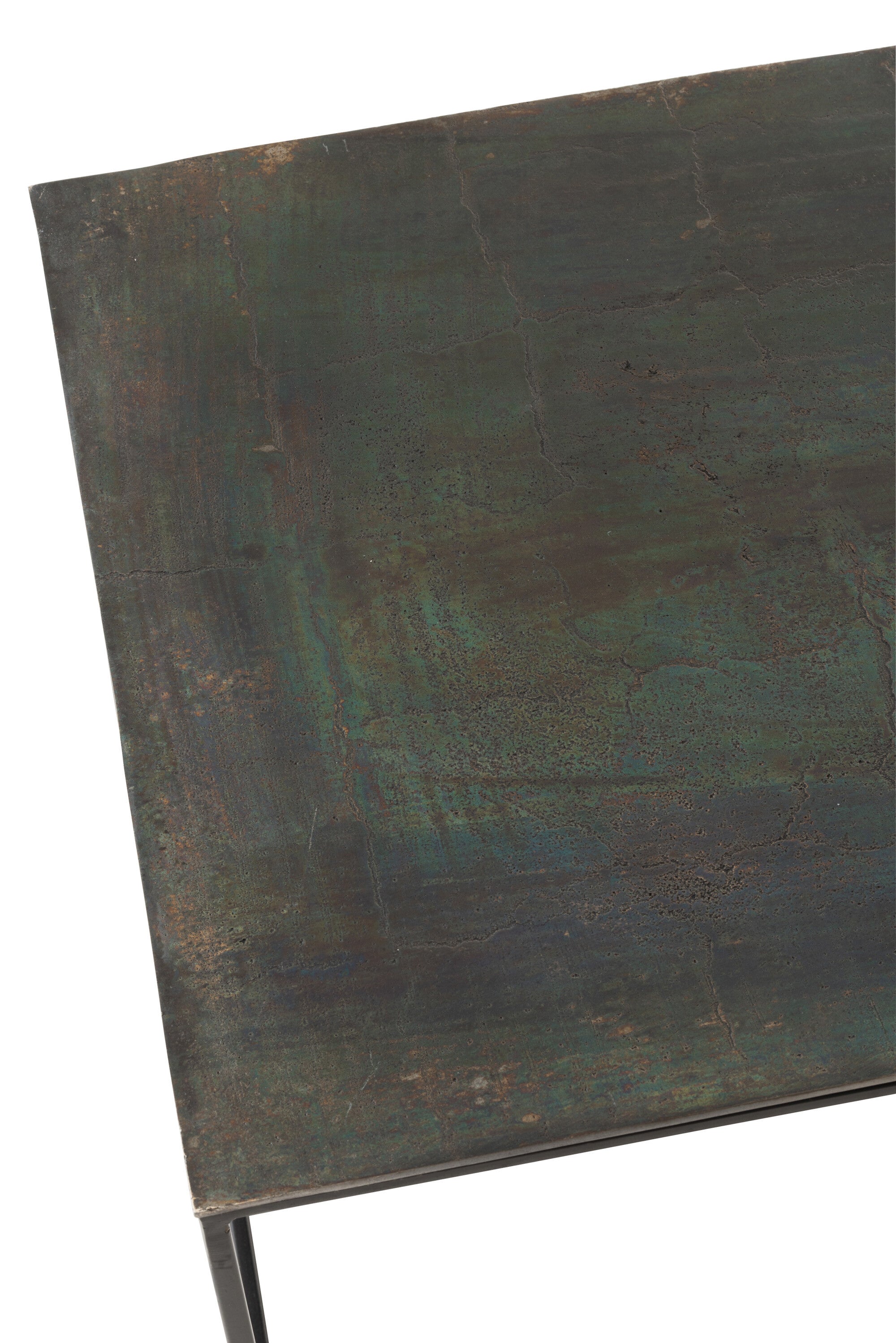 Rechteckiger Couchtisch in Antik Schwarz - Oxidisiertes Aluminium Eisen