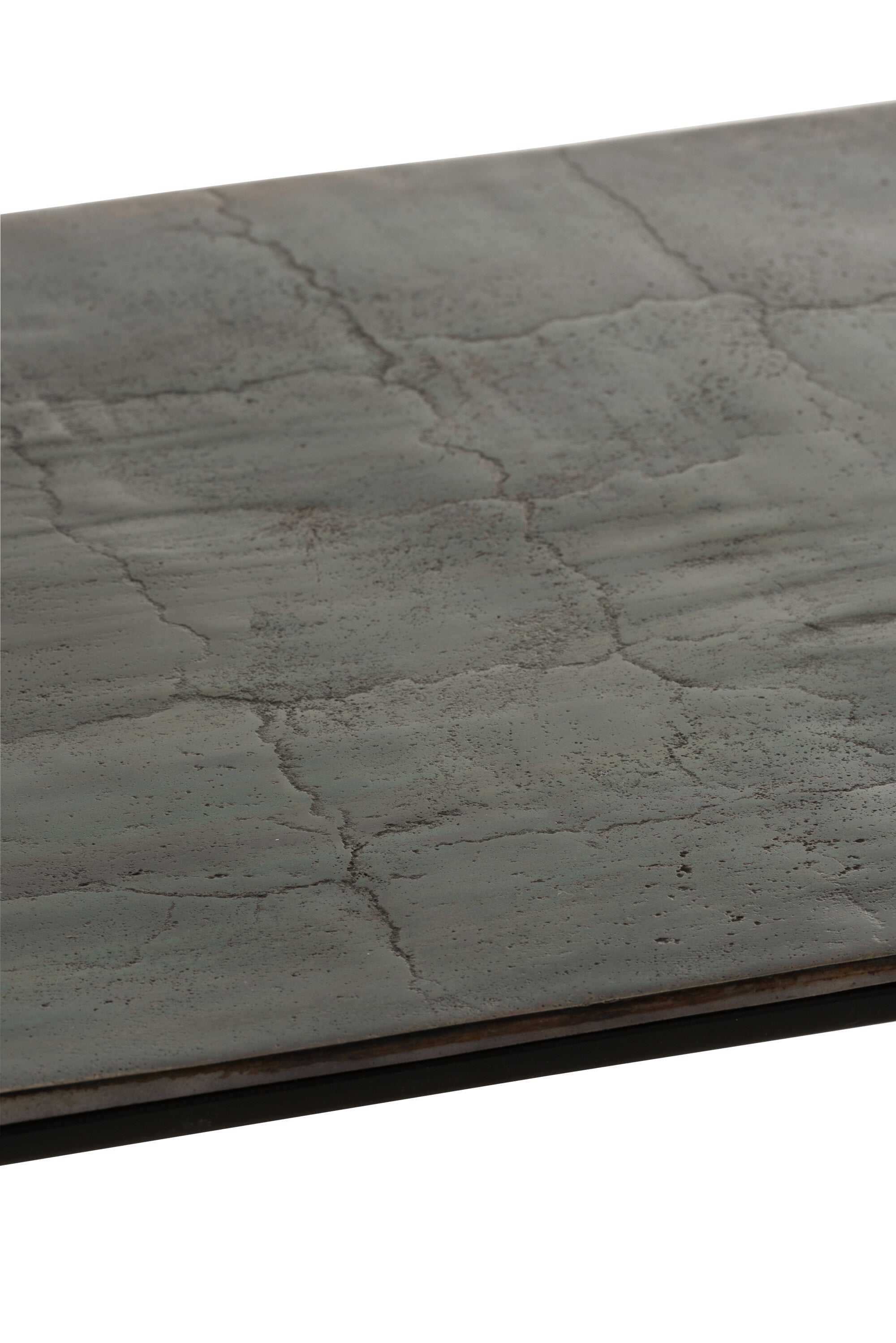Rechteckiger Couchtisch in Antik Schwarz - Oxidisiertes Aluminium Eisen