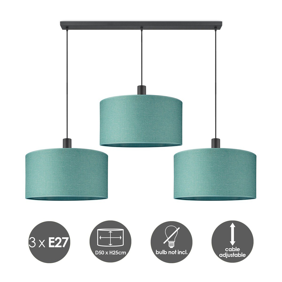 Zuhause süße Haushaltslampe Leinwand - XXL Strahl 3L - Türkis - 50 cm