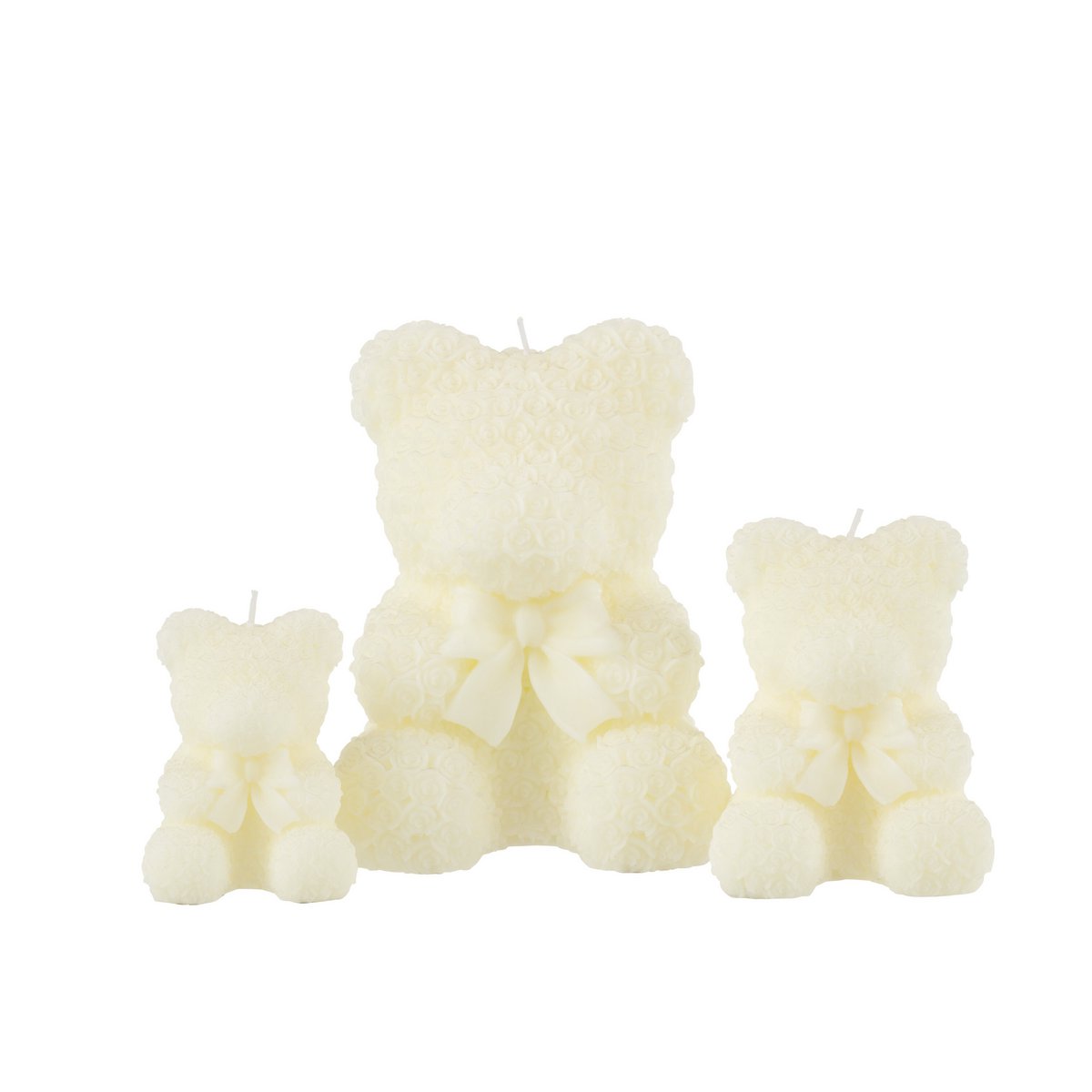 J-Line Kerze Teddybär - weiß - L - 25U