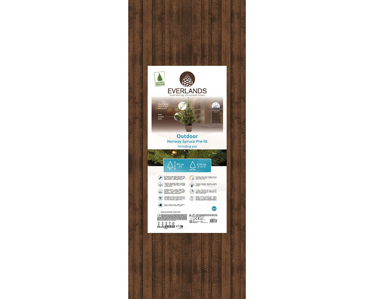 Winterglanz Tanne LED Tannenbaum 90 cm mit Topf und warmweißen Lichtern