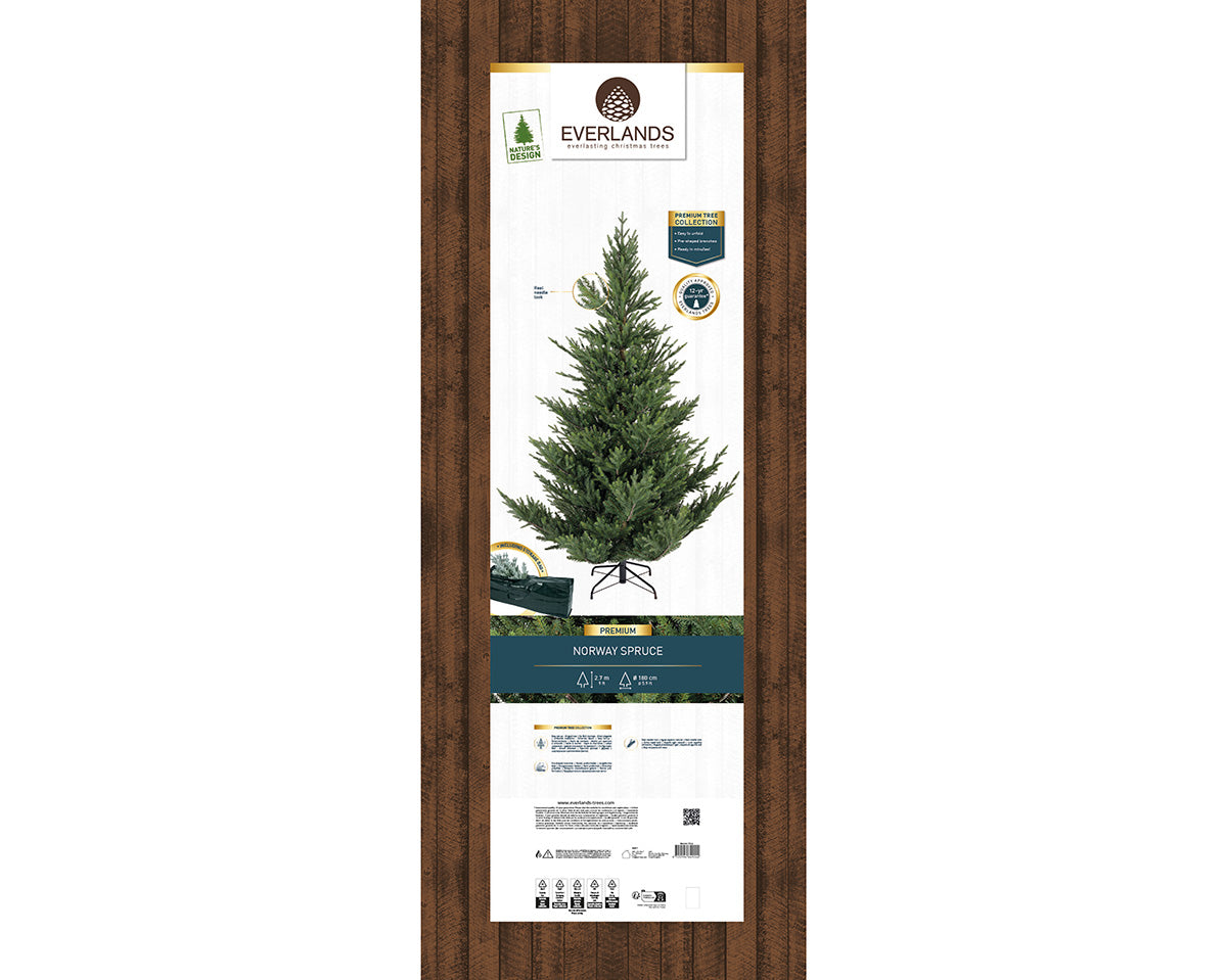 Kunsttannenbaum Winterwald 270cm Weihnachtsbaum Dekoobjekt Grün XL