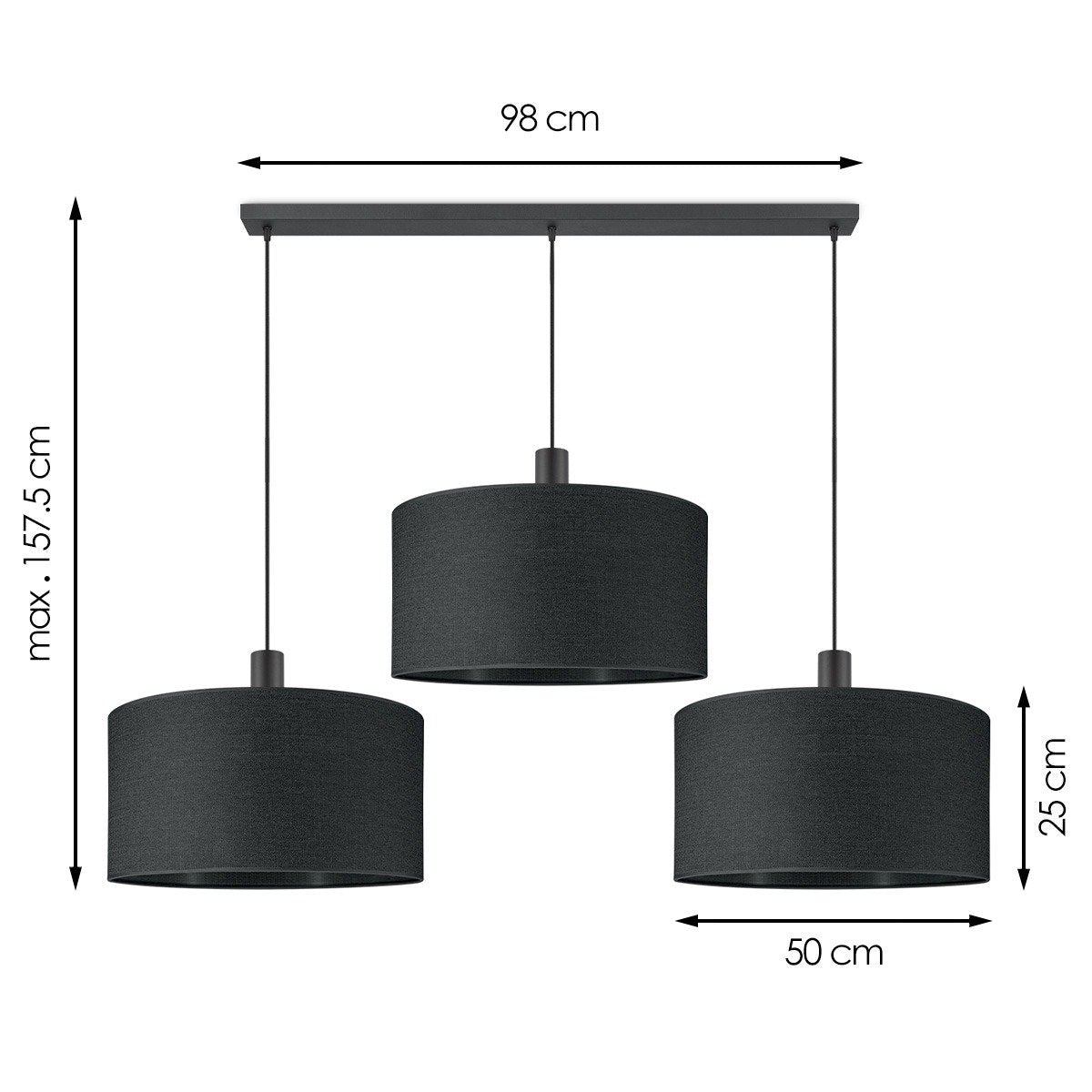 Zuhause süße Haushaltslampe Leinwand - XXL Strahl 3L - Schwarz - 50 cm