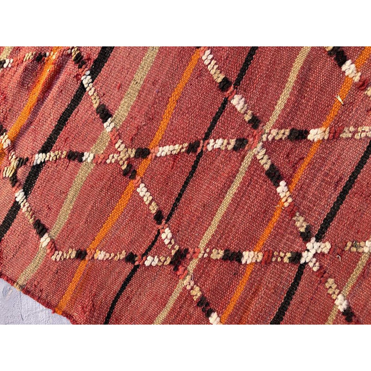 Marokkaner Berber Kilim Teppich reines Woll 126 x 208 cm - Sonderangebot Teppich