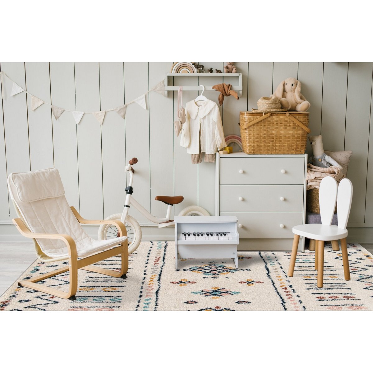 Shaggy -Teppiche weiche und voluminöse farbige ethnische Muster Tuareg