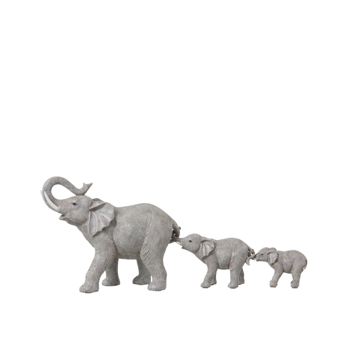 Elefantenfamilie Dekofigur Reihe Polyresin Grau 3er Set 57cm