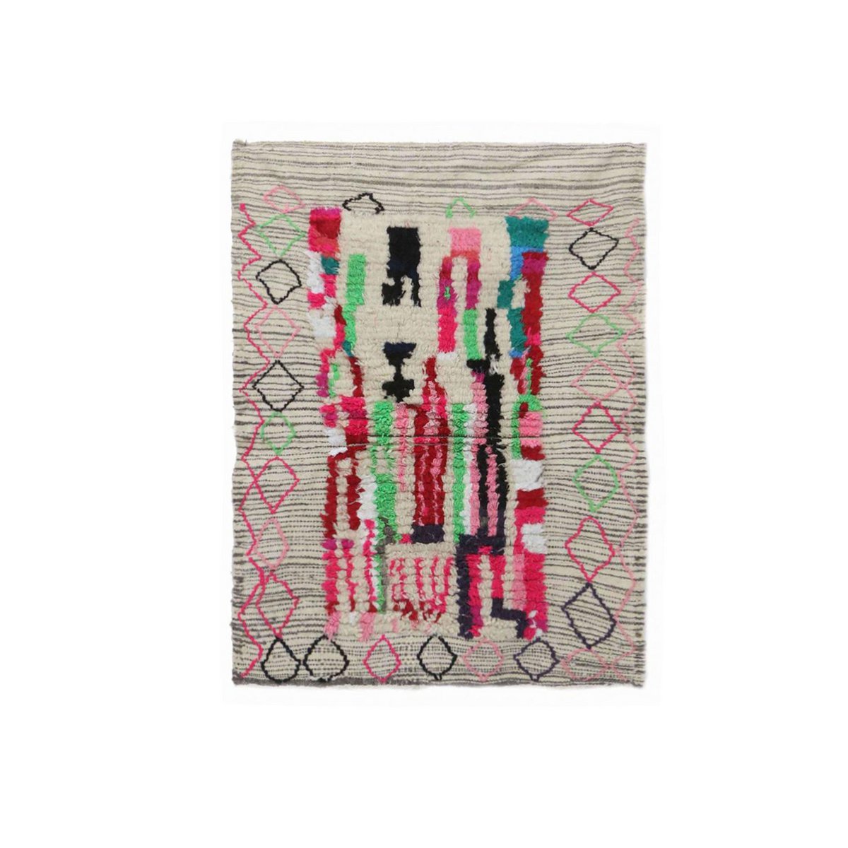 Zeitgenössische Wolle Berber Teppich 103 x 140 cm