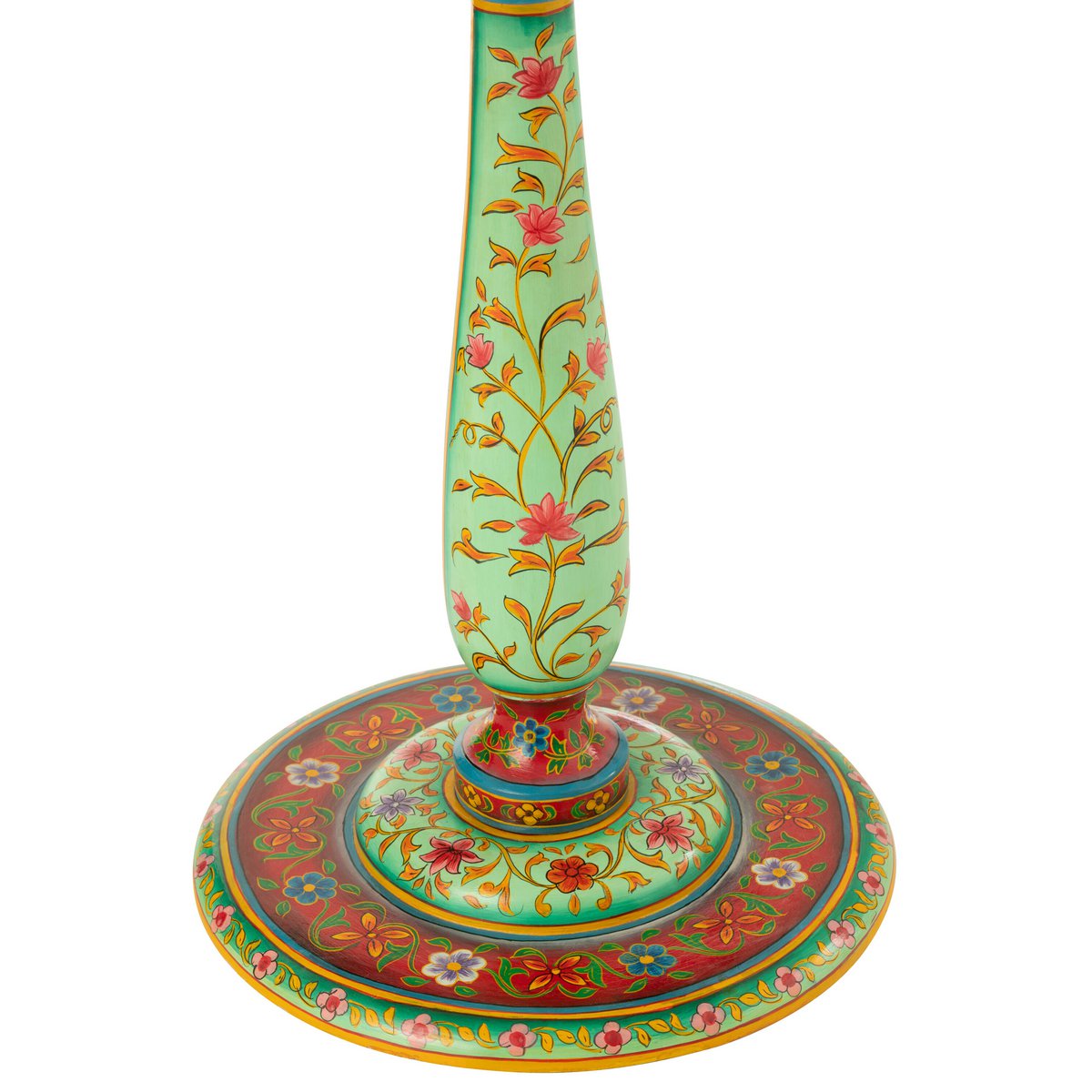 Runder Holztisch Mumbai – Handbemalter Beistelltisch aus Mango-Holz