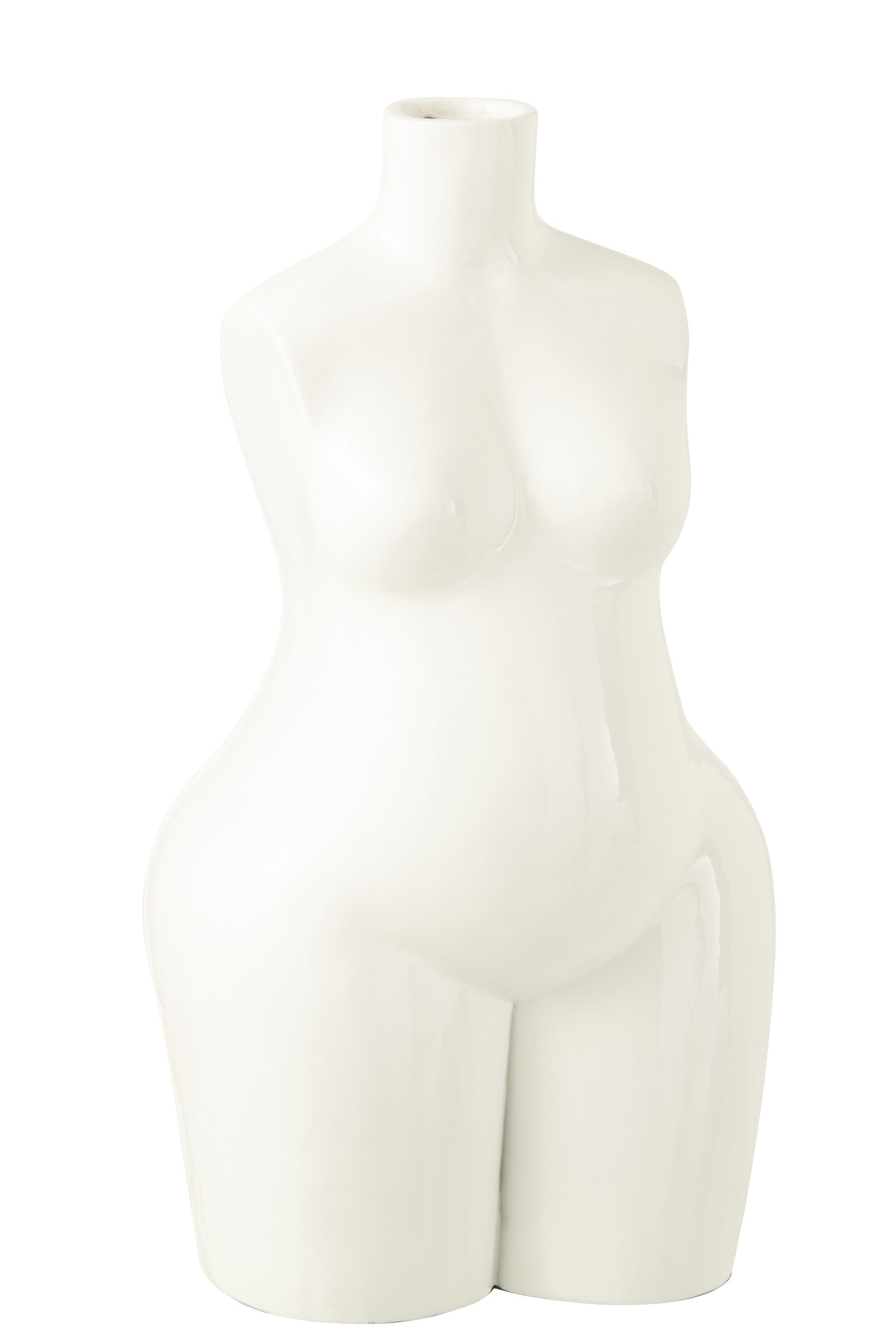Vase "Woman Body" aus Polyresin in Hochglanz-Weiß – Groß