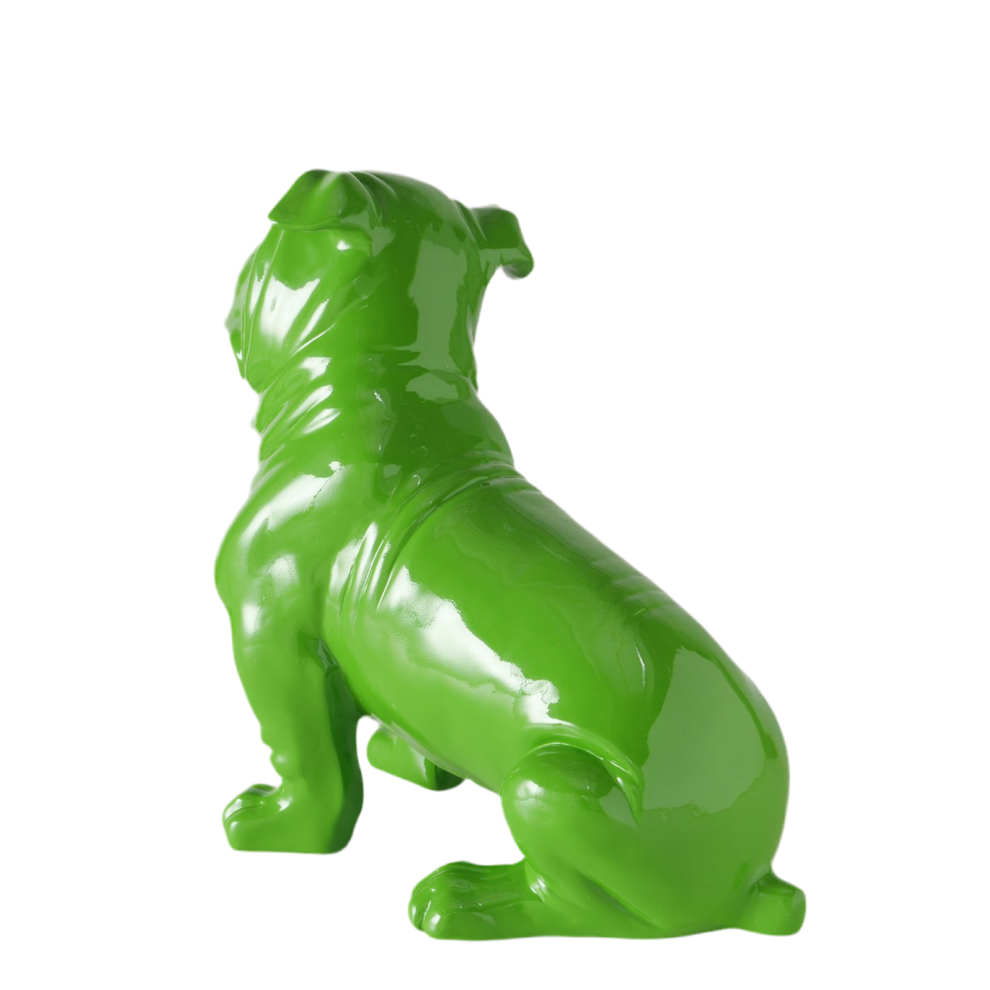 Bully Figur Grün Glanzoptik 32cm Handbemalt Deko Hund