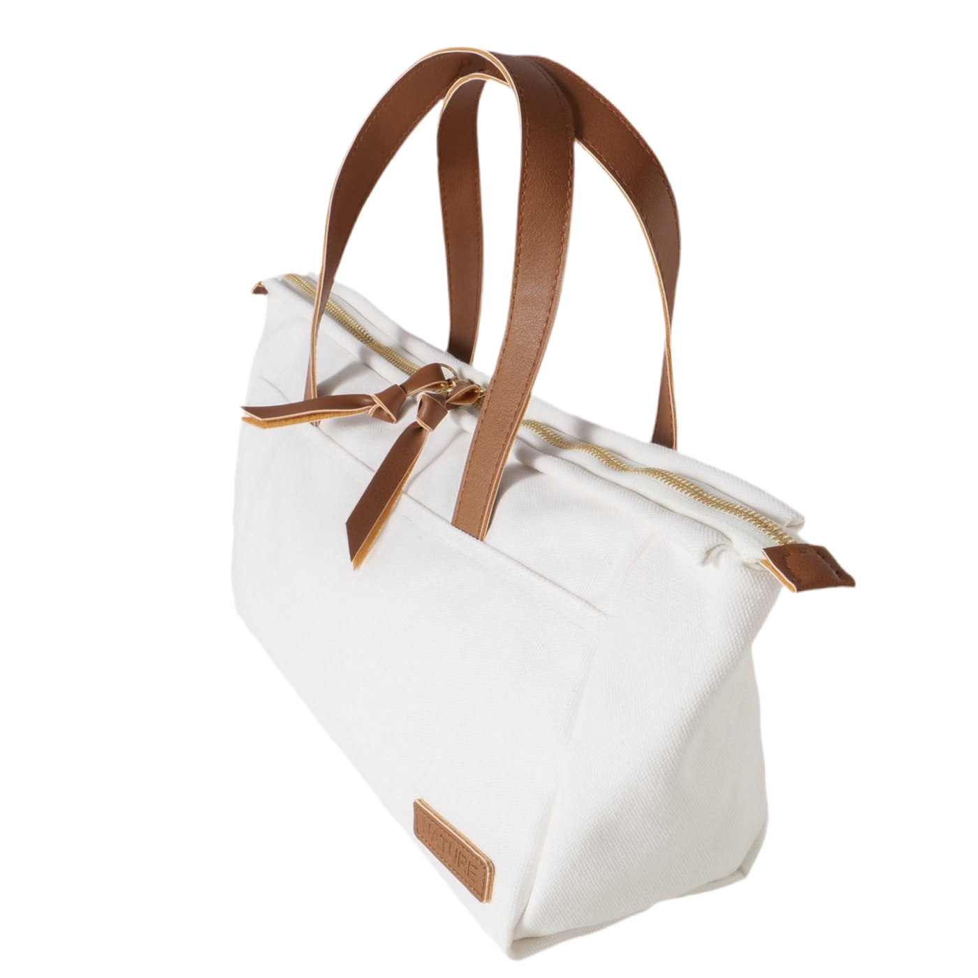 Kosmetiktasche Travel Cremeweiß Braun