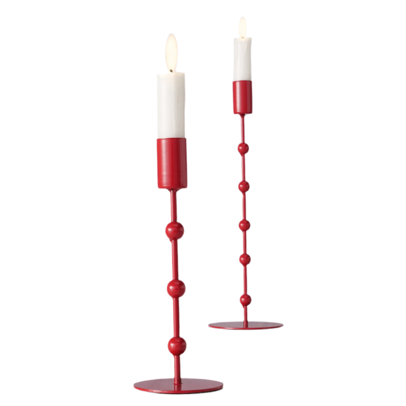 Kerzenleuchter Kimberly 2er Set aus Metall rot