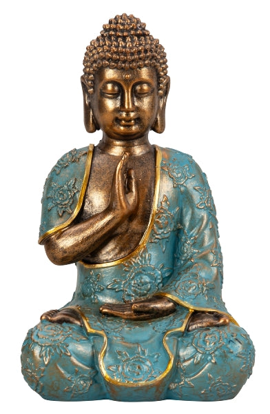 Dekorative Buddha Statue in Dhyana Mudra Meditationshaltung Höhe 23cm