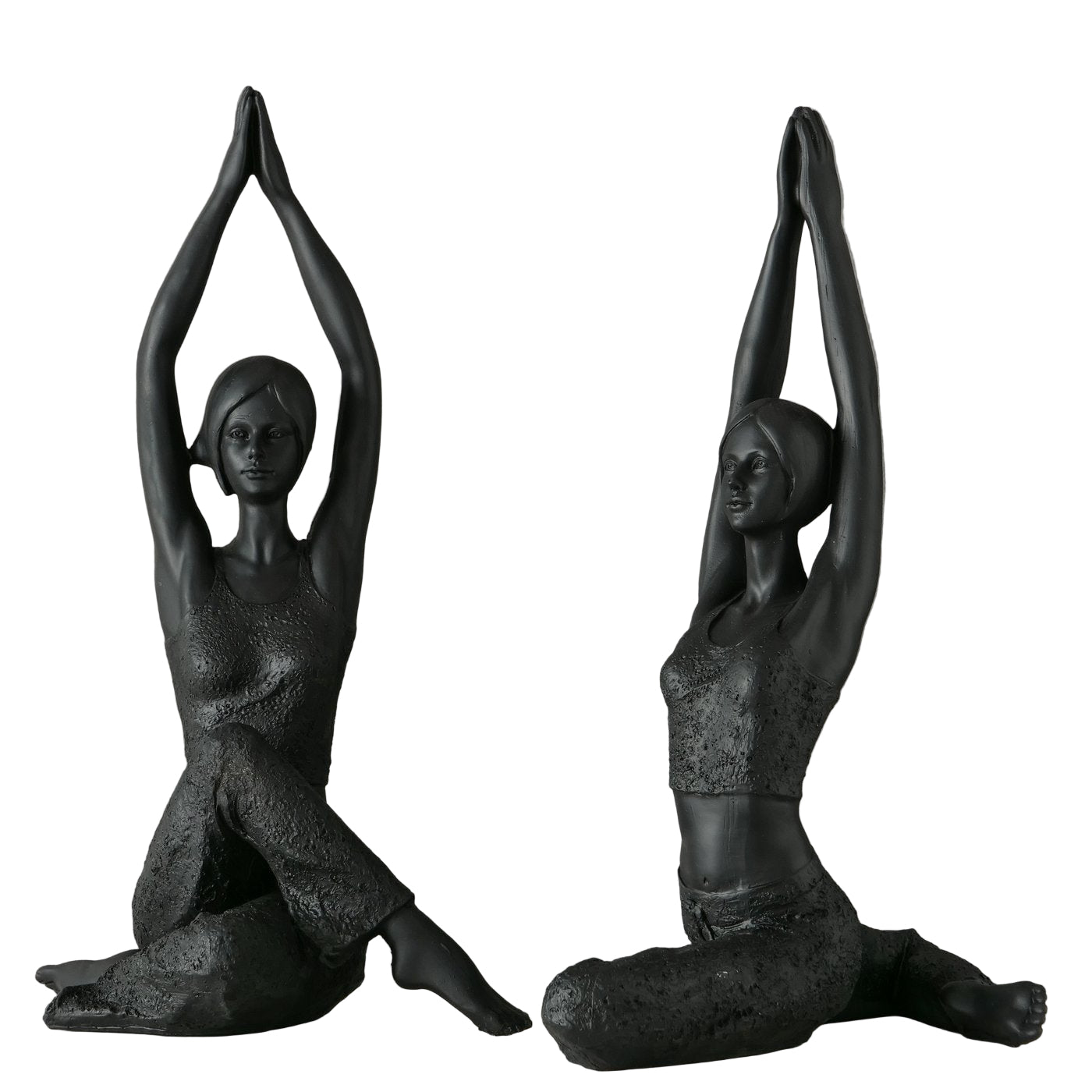 Yoga Figuren Zenara Duo Schwarz 2er Set Kunstharz 40cm