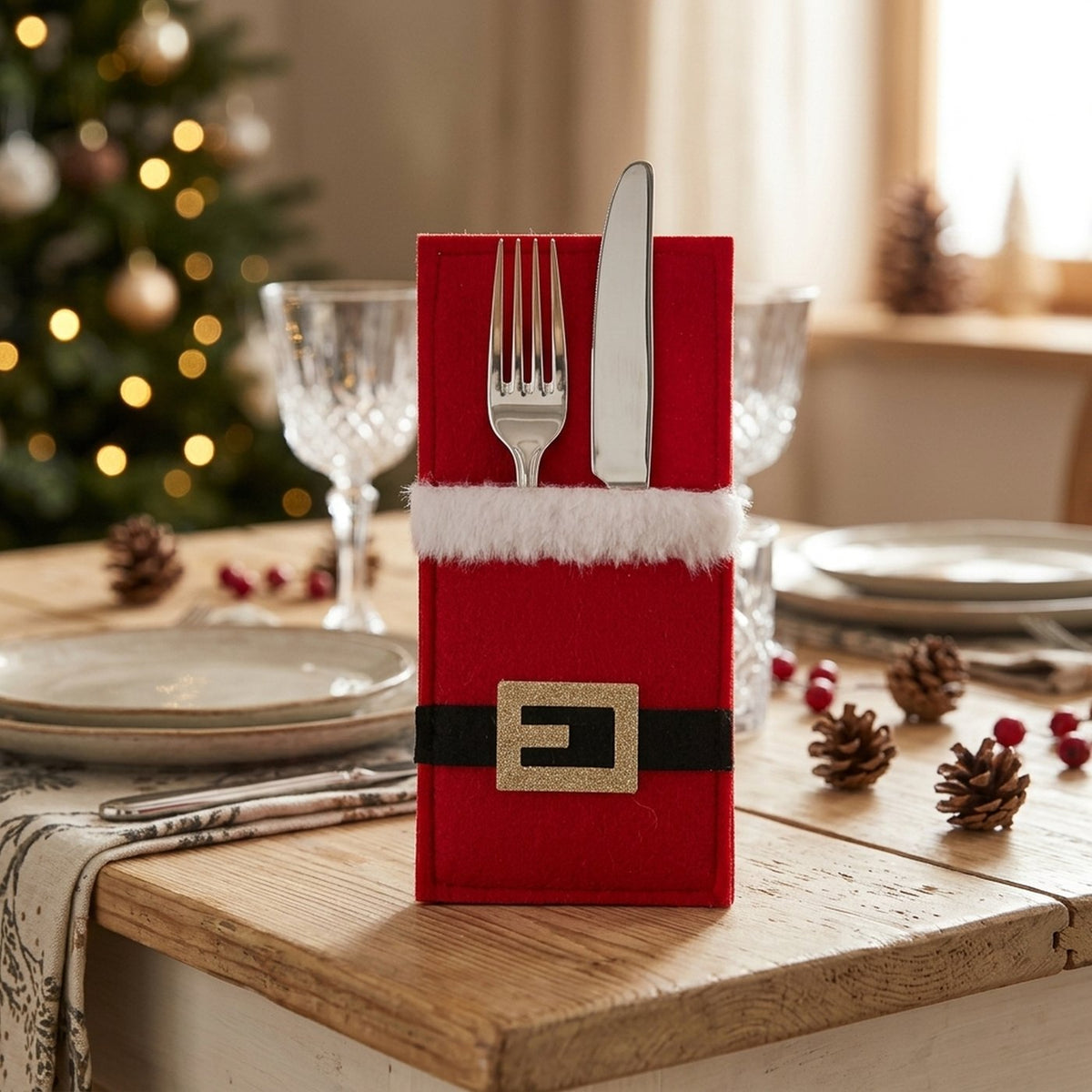 Bestecktasche Weihnachtsgürtel Rot 21 cm