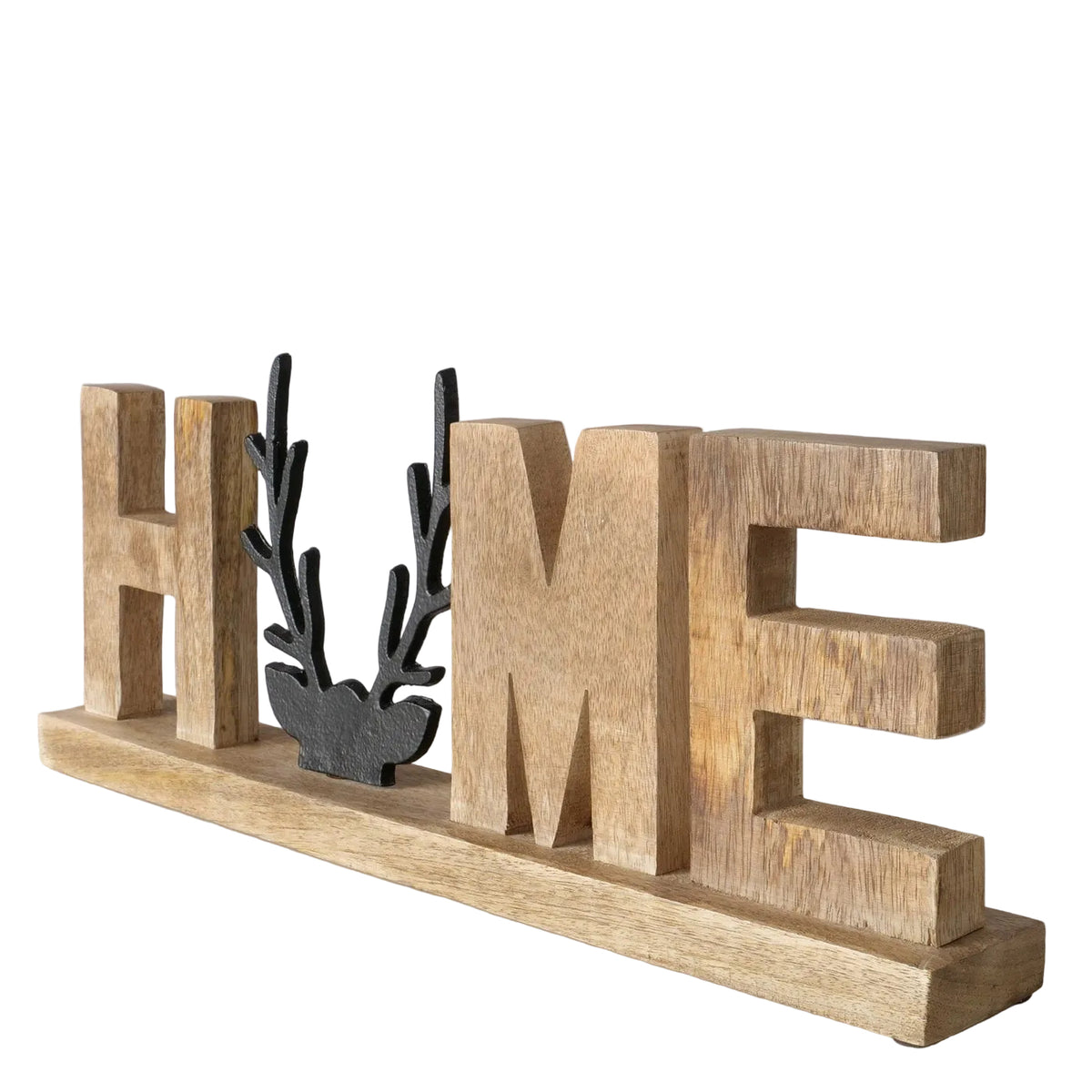 Vilbert lettering Home with deer head – natural & black