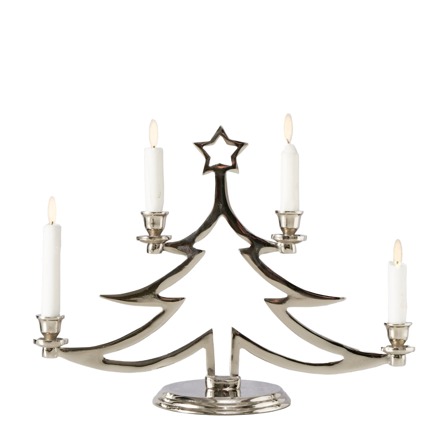 Kerzenständer SilverTree Weihnachtsleuchter Silber Metall 4-armig