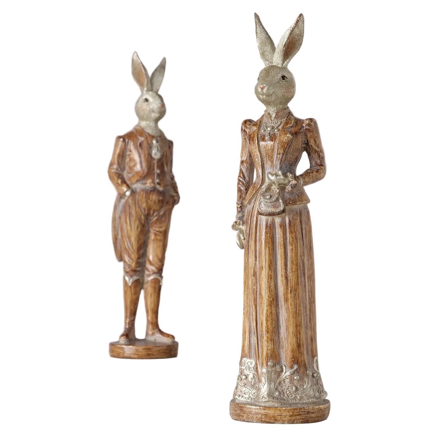 Deko Hasenfigur Lunaro Hasenpaar elegant 2er Set