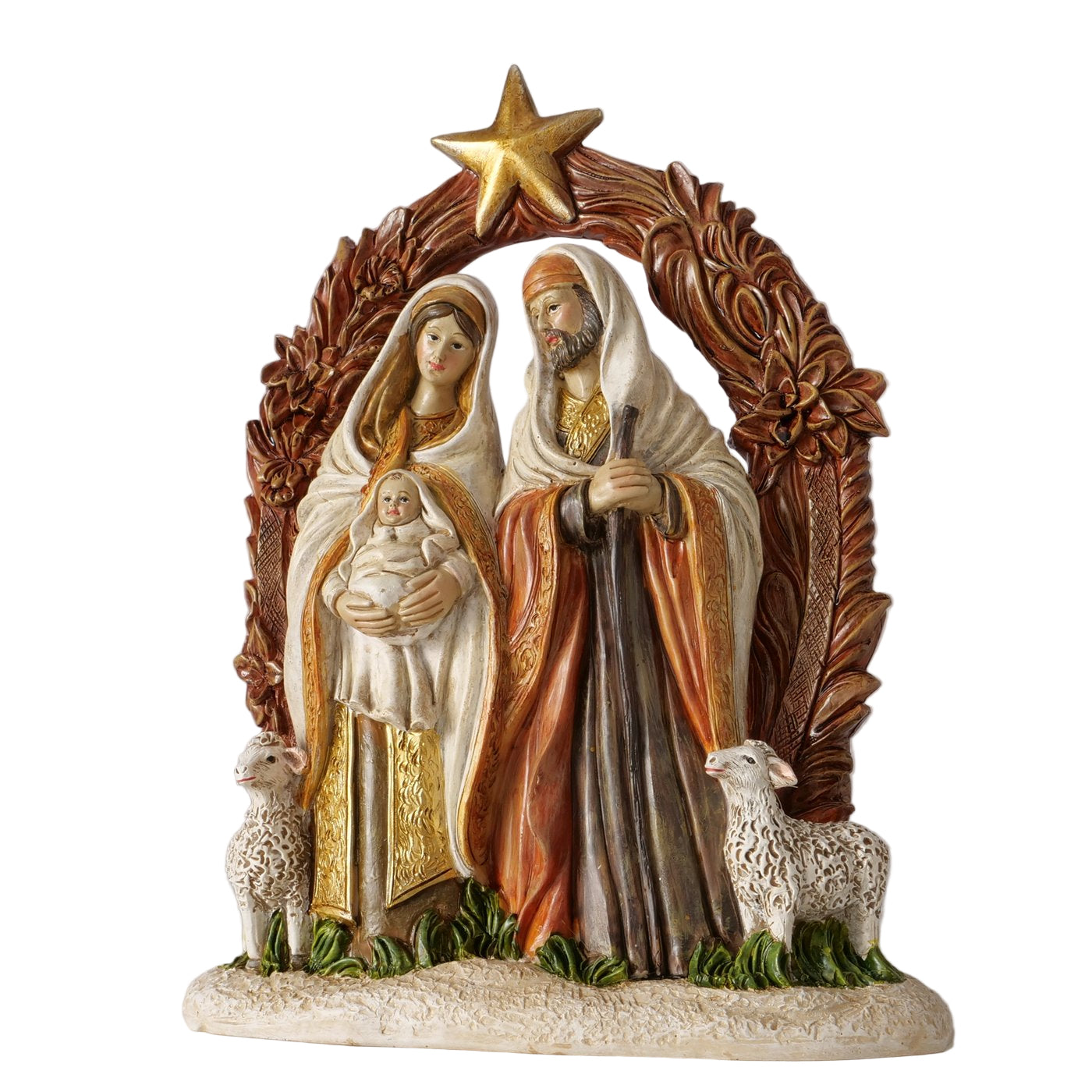 Krippe Basilica Heilige Familie Weihnachtsfigur Handbemalt