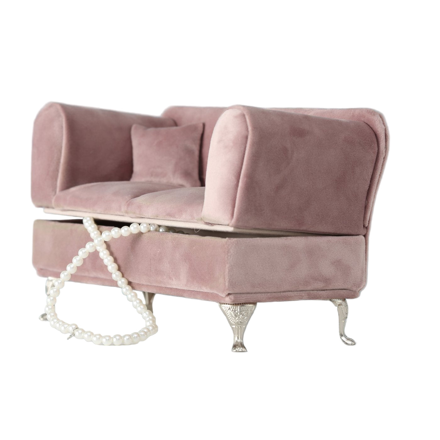 Schmucksofa Amélie Schmuckkasten Dunkelrosa Vintage Aufbewahrung