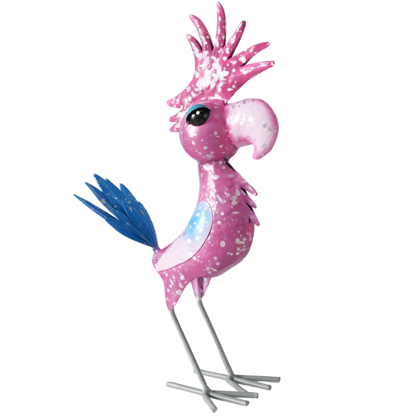 Metall Deko Vogel Jekyll Pink Lila Gartenfigur