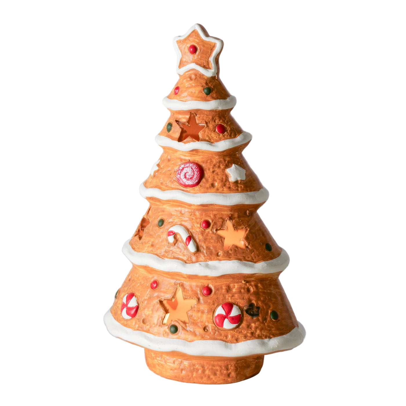 LED Lebkuchenbaum Ginger Deko Terrakotta Braun Weihnachtsbaumform