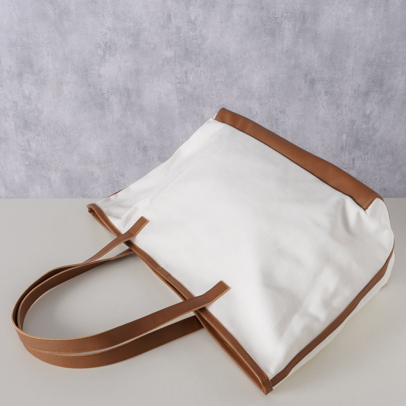 Strandtasche Maribel Reisetasche Creme Braun Baumwolle 50cm