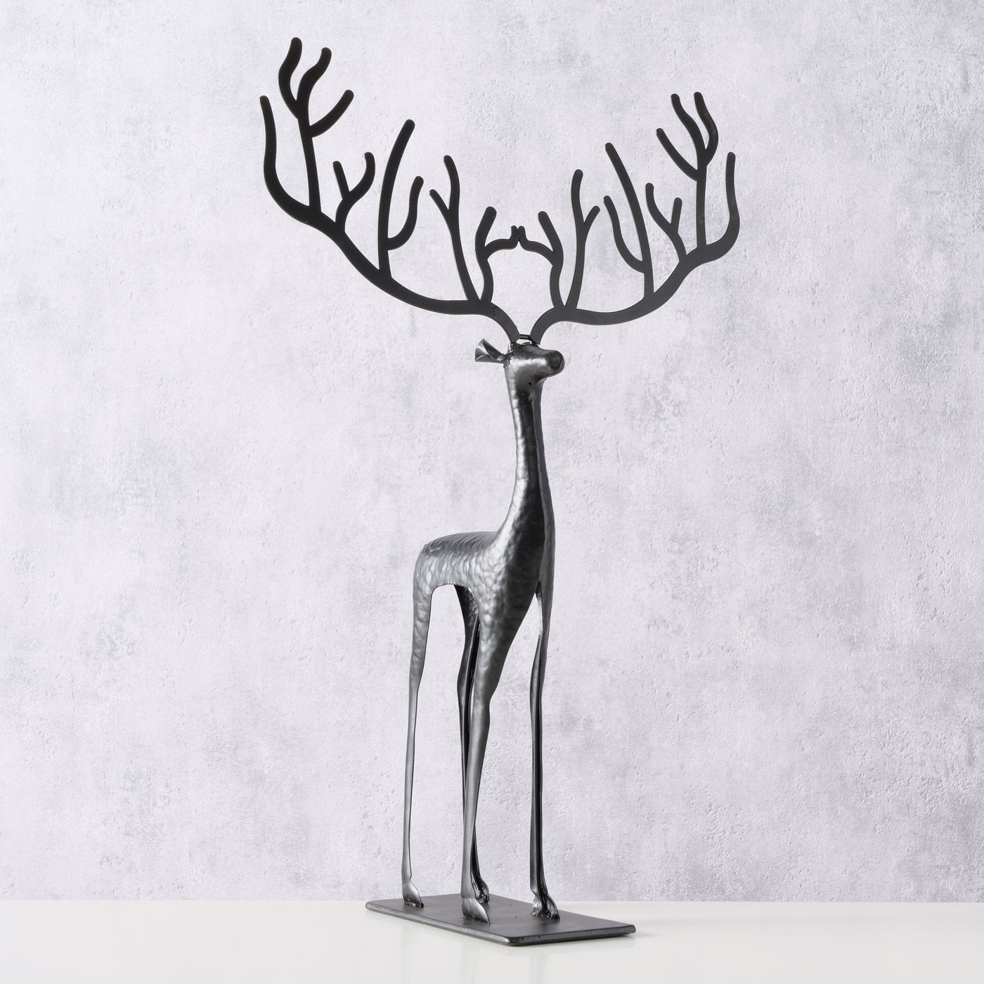 Cornelius Waldsilhouette Dekofigur Hirsch Schwarz 48cm Metall Handgefertigt