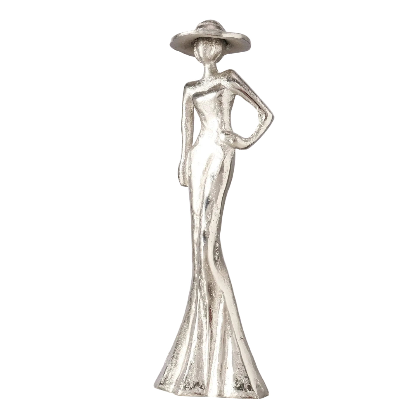 Lady Tatjana Elegante Aluminium Figur in Silber
