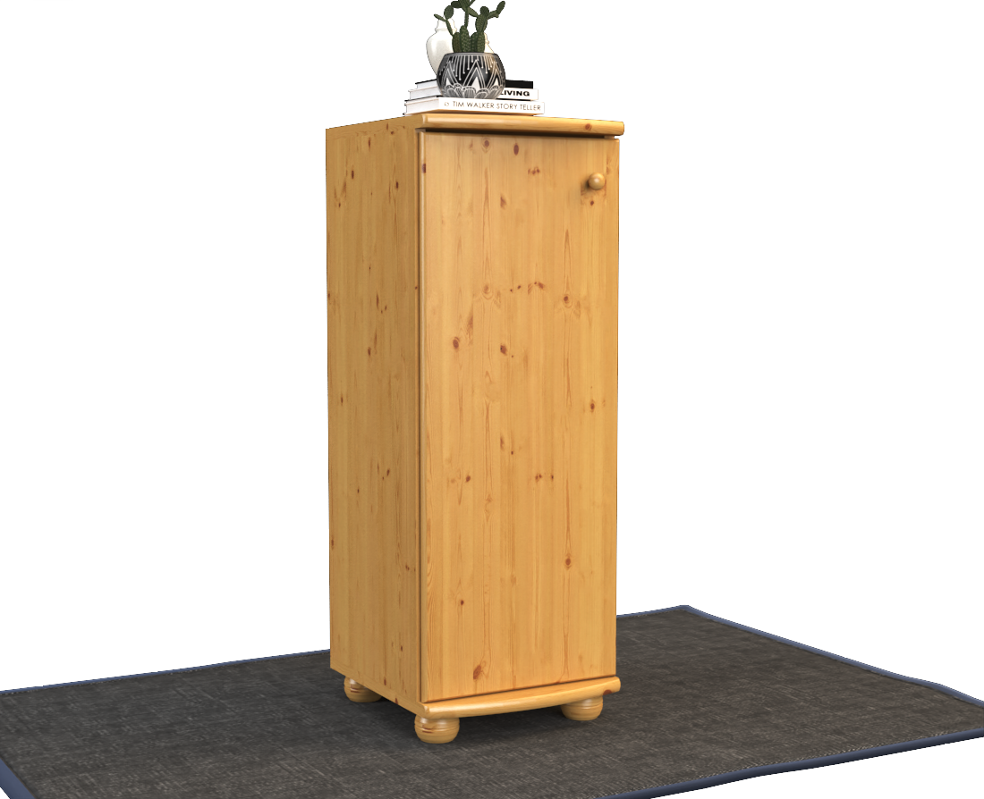 Anika Kiefer Massivholz Kommode | 1-Türig | 3-Regalfächer | 100% Bio Kiefer