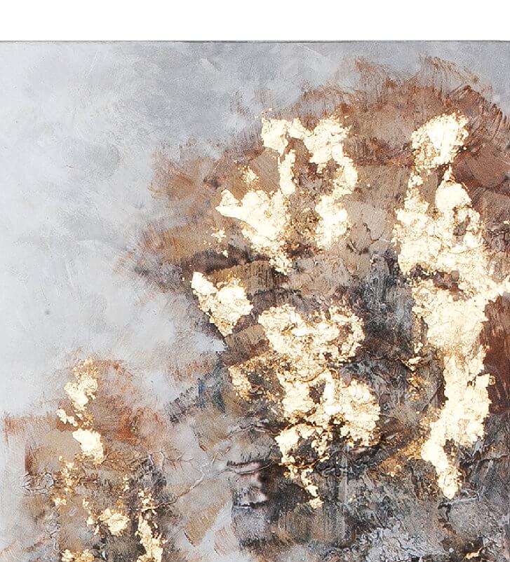 Bild Waldlichtung Leinwand goldfarben grau