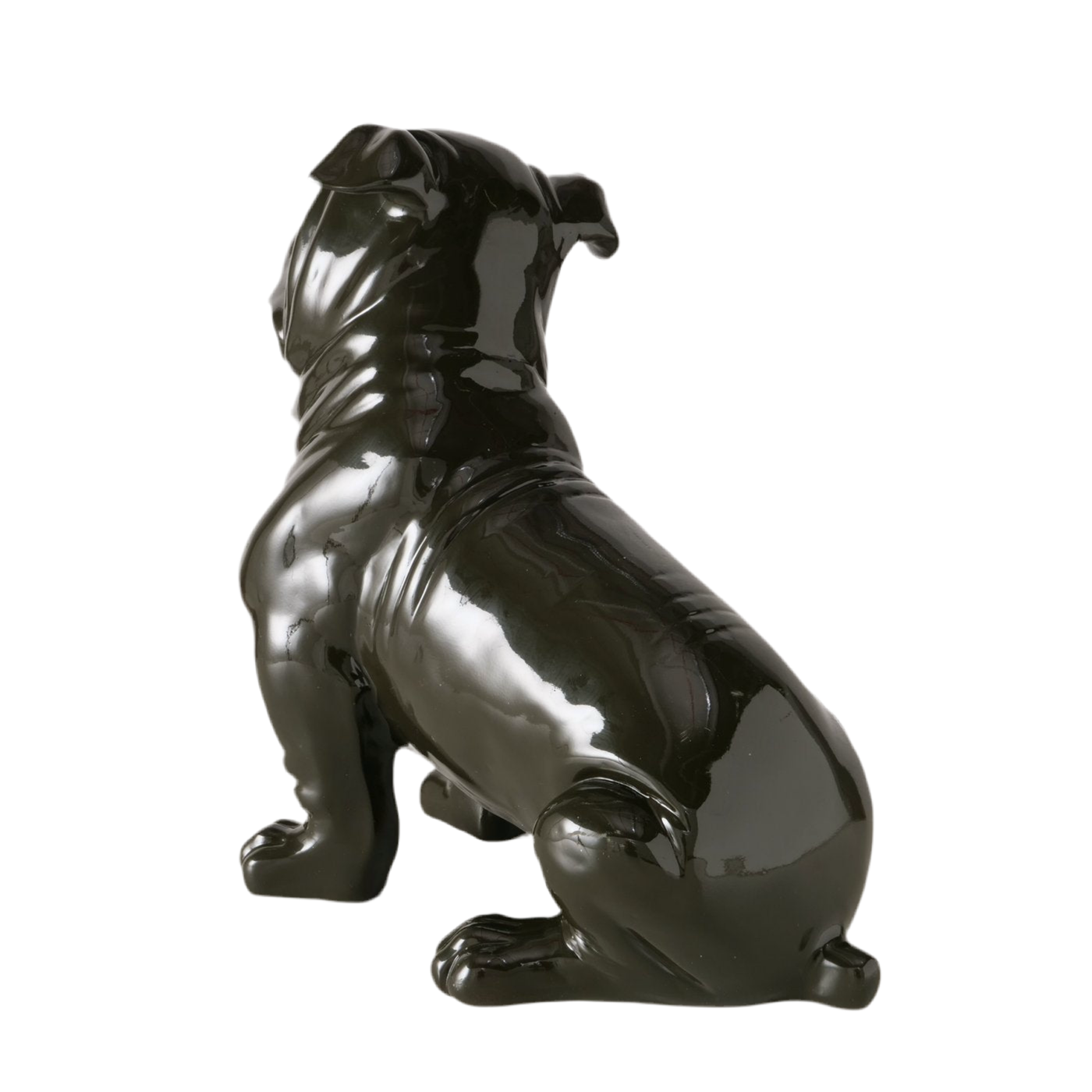 Bully Figur Schwarz Glanzoptik 32cm Handbemalt Deko Hund