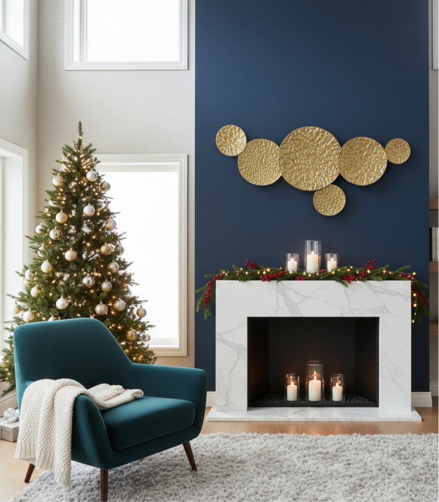 Metall Wandobjekt Citala in Antikgold – Abstrakte Eleganz 118cm