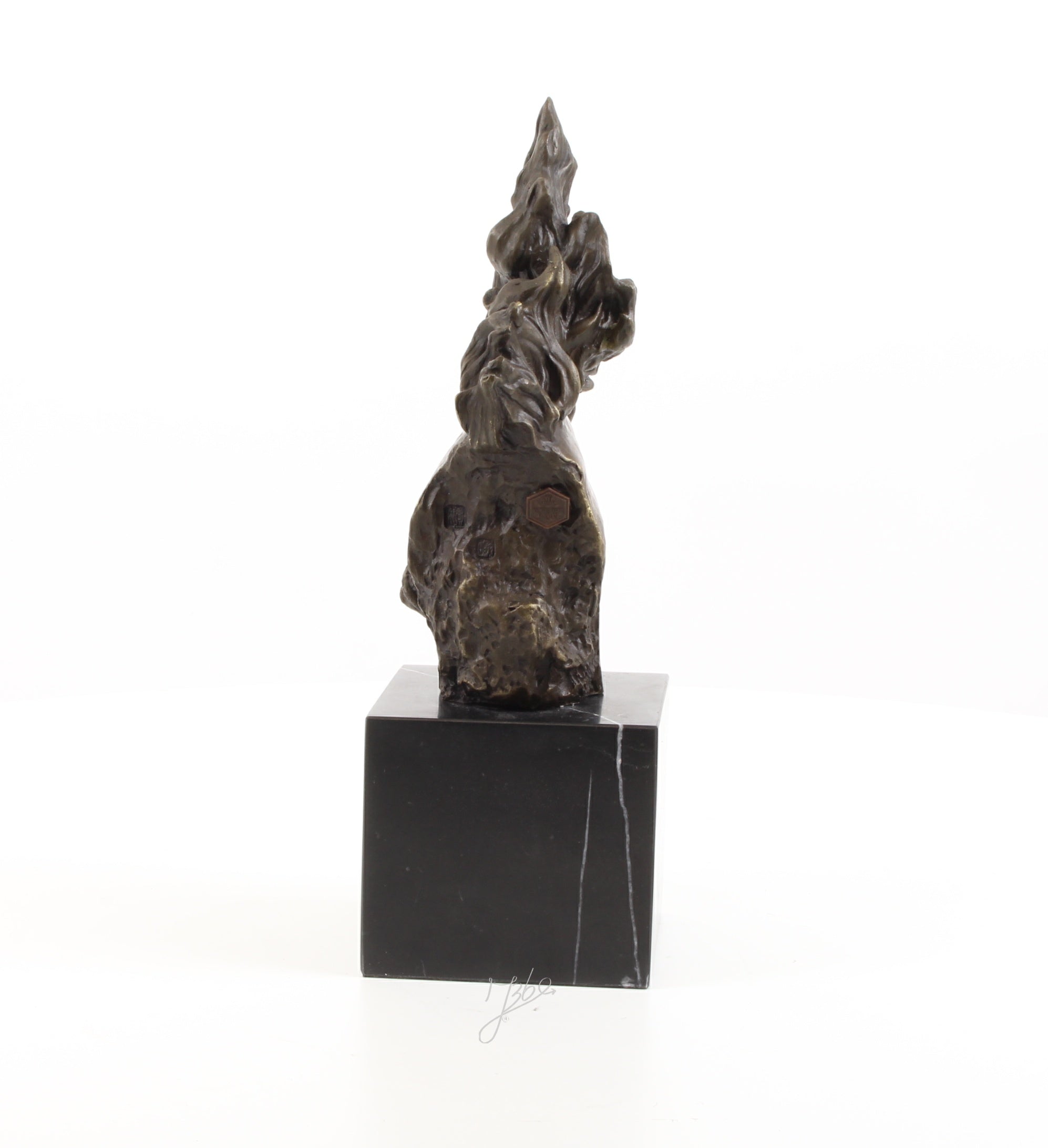 Valerio Pferdekopf Skulptur aus echter Bronze mit Marmorsockel
