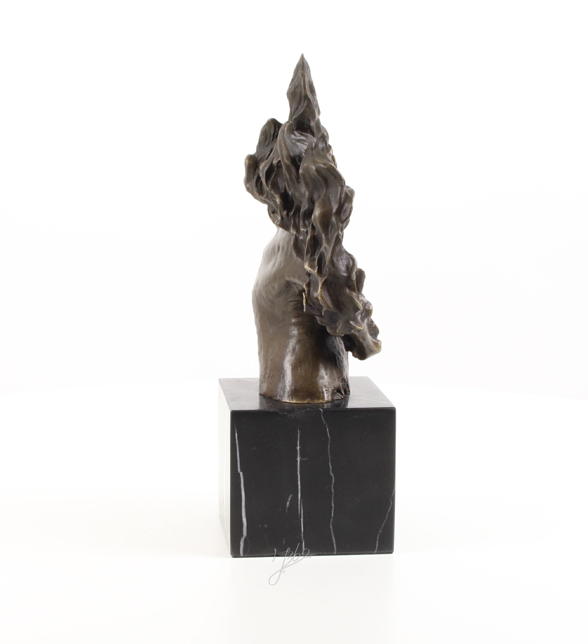 Valerio Pferdekopf Skulptur aus echter Bronze mit Marmorsockel
