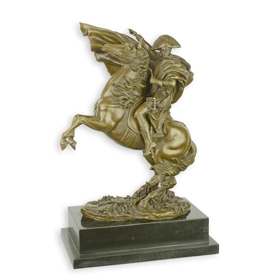 Dekofigur Napoleon Alpinus Bronze auf Marmorsockel 43cm