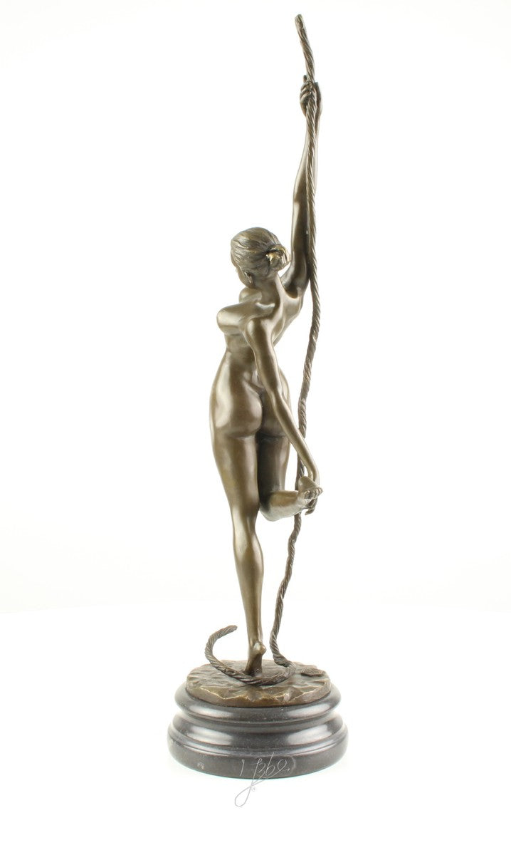 Bronze Skulptur Seiltänzerin auf Seil 46,6 cm