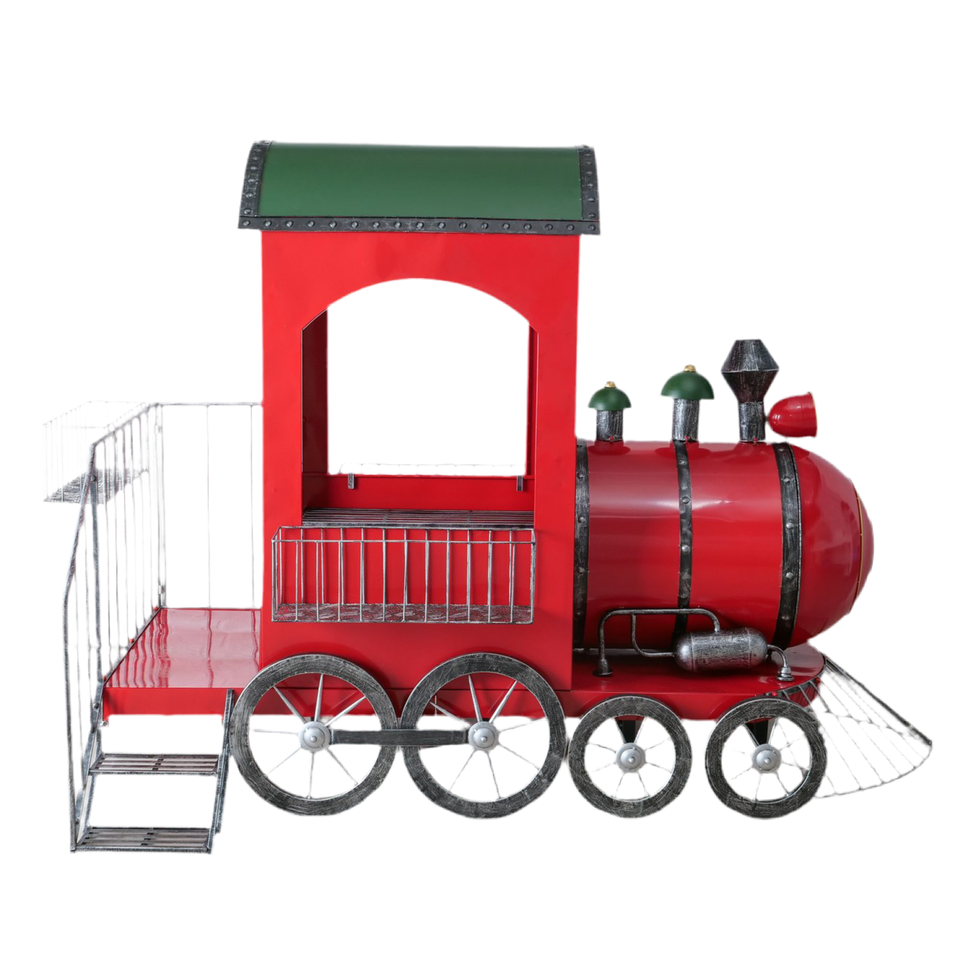 Weihnachts Dekoaufsteller Santa Express – Handgefertigte Lokomotive aus Metall