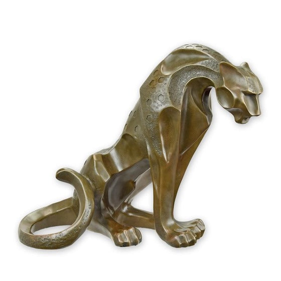 Dekofigur Jaguar Silencio Bronze im Modernistischen Stil