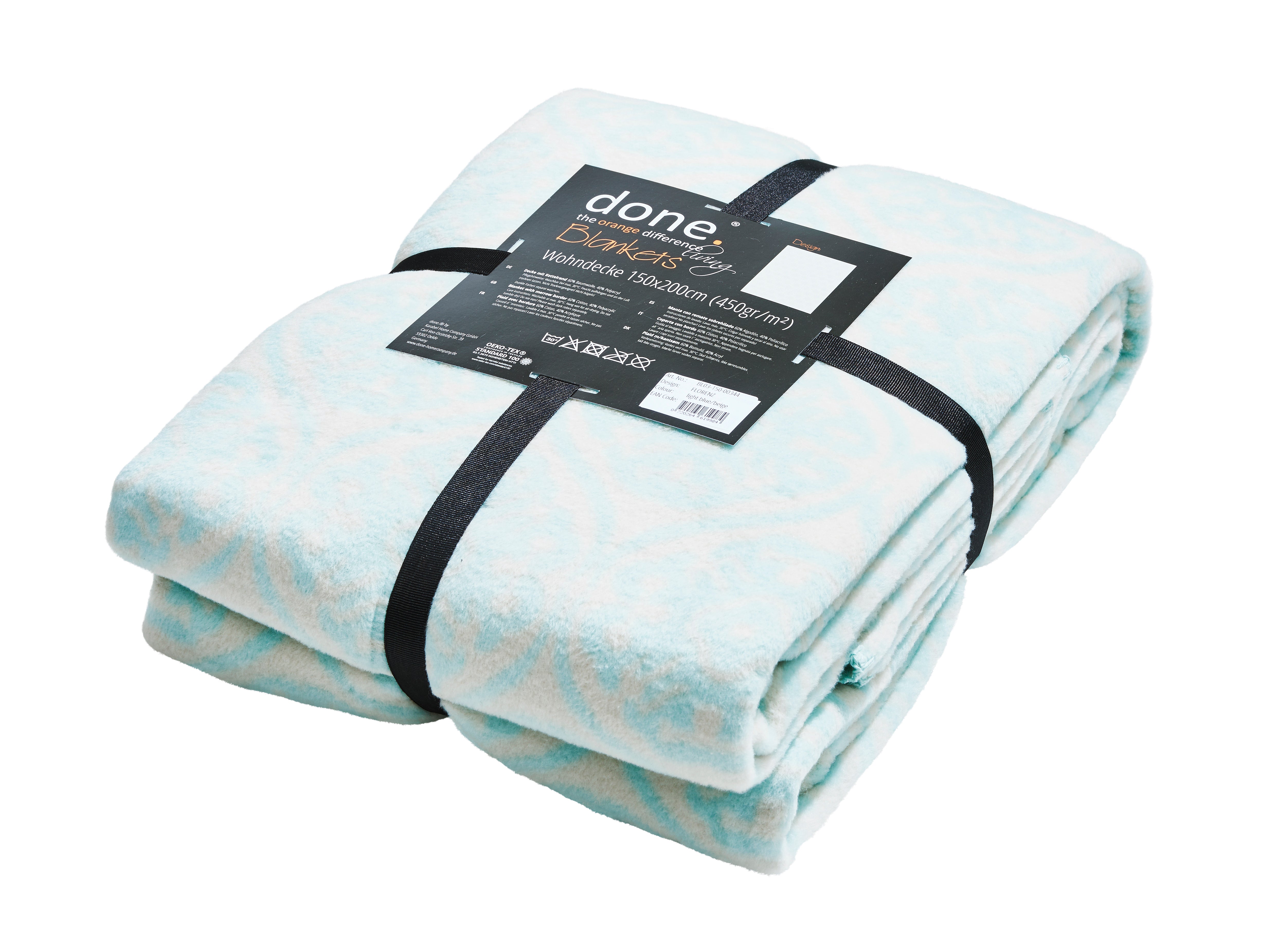 Decke Florenz Mint mit Muster 150x200cm