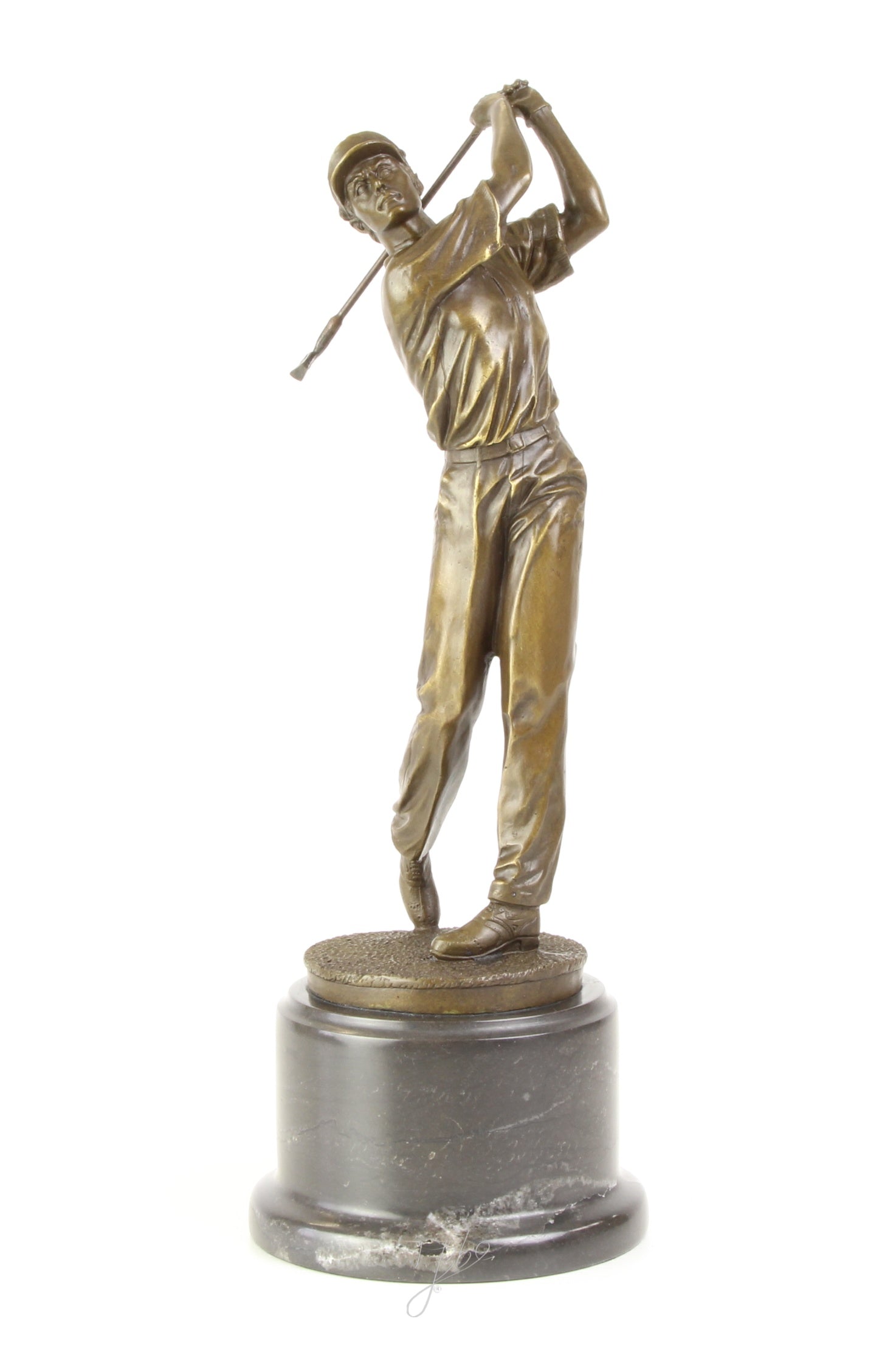 Bronze Skulptur Golfer Swing 38c