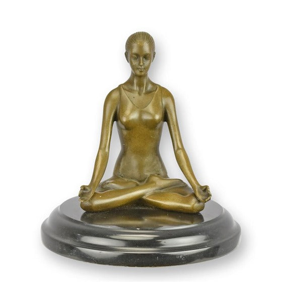 Bronze Skulptur Meditierende Frau 13cm